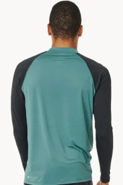 Rashies^Rip Curl Mens Shock Long Sleeve Suntop Bluestone
