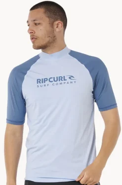 Rashies^Rip Curl Mens Shock Short Sleeve Suntop Blue