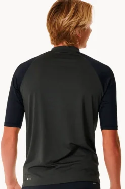 Rashies^Rip Curl Mens Shock Short Sleeve Suntop Black