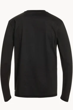 Rashies^Quiksilver Mens Solid Streak Suntop BLACK