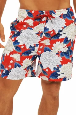 Boardshorts^Coast Mens Spring Blossom Swim Short Red