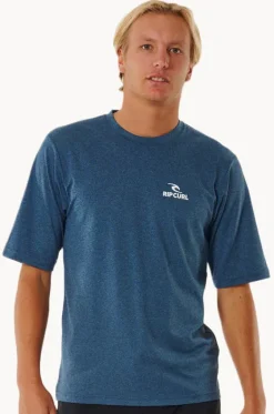 Rashies^Rip Curl Mens Stack Short Sleeve Suntop Navy marle