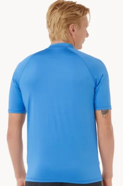 Rashies^Rip Curl Mens Stapler Short Sleeve Suntop Blue