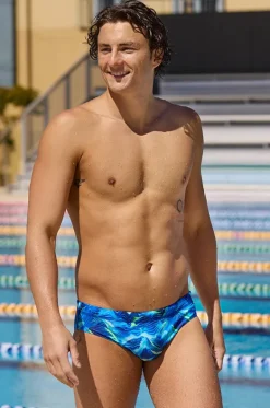 Briefs^Funky Trunks Mens Storm Chaser Brief Blue/yellow