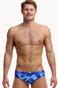 Briefs^Funky Trunks Mens Storm Chaser Brief Blue/yellow