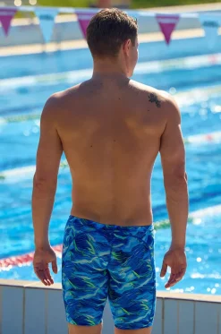 Jammers^Funky Trunks Mens Storm Chaser Jammer Blue/Yellow