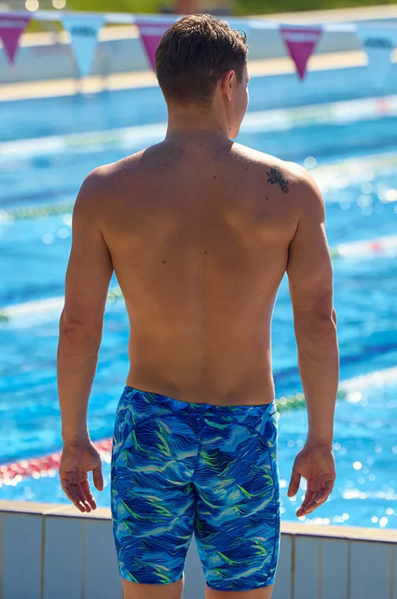 Jammers^Funky Trunks Mens Storm Chaser Jammer Blue/Yellow