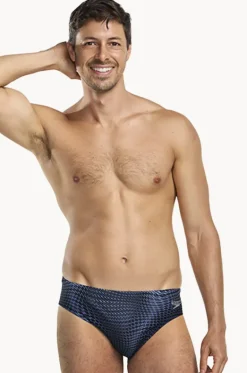 Briefs^Speedo Mens Tech Allover 7cm Brief Peacoat