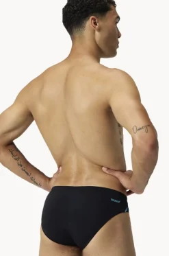 Briefs^Speedo Mens Tech Panel 7cm Brief Black/cobalt