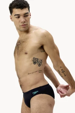 Briefs^Speedo Mens Tech Panel 7cm Brief Black/turquoise