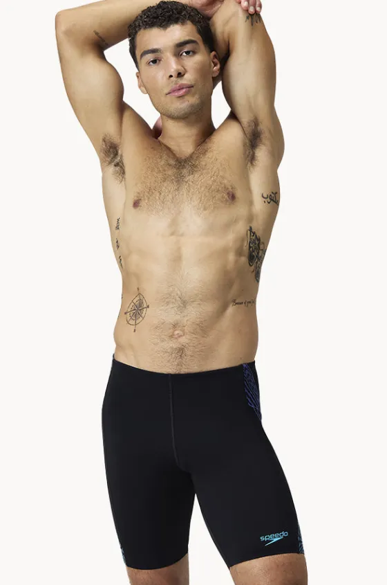 Jammers^Speedo Mens Tech Panel Jammer Black/cobalt