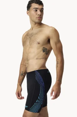 Jammers^Speedo Mens Tech Panel Jammer Black/cobalt
