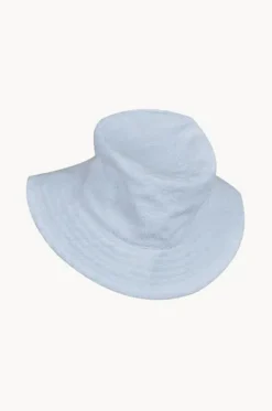 Headwear^Cherry Red Mens Terry Towelling Bucket Hat White