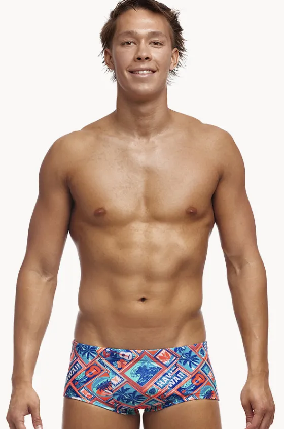 Trunks^Funky Trunks Mens Tiki Tango Trunk Aqua/orange