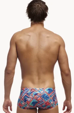 Trunks^Funky Trunks Mens Tiki Tango Trunk Aqua/orange