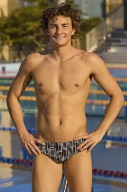 Briefs^Funky Trunks Mens Up The Ladder Brief Black/white