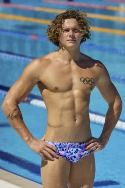 Briefs^Funky Trunks Mens Warp Tour Brief Blue/pink