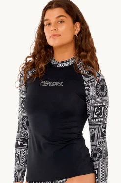 Rashies & Sunsuits^Rip Curl Mermaid Beach Long Sleeve Suntop BLACK