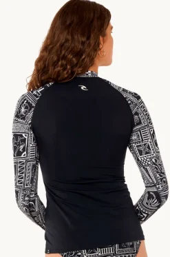 Rashies & Sunsuits^Rip Curl Mermaid Beach Long Sleeve Suntop BLACK