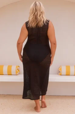 Dresses^Capriosca Mesh Maxi Dress BLACK