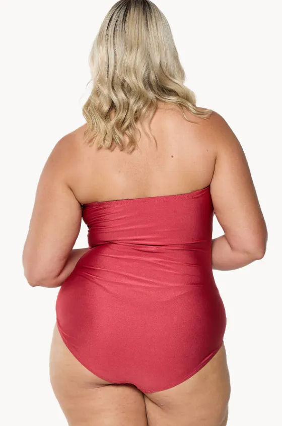 One Pieces^Capriosca Metallic Twist Bandeau One Piece Sangria