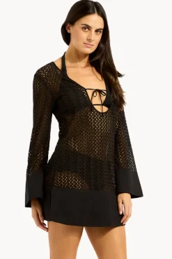 Overswim^Seafolly Mini Cover Up Black