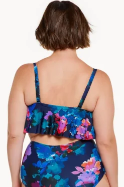 Bikini Tops^Capriosca Montego Frill Bikini Top Navy/Multi