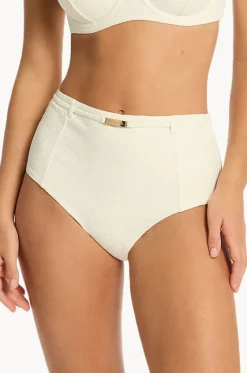 Bottoms^Sea Level Nautique Panelled High Waist Pant Coconut