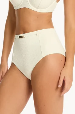 Bottoms^Sea Level Nautique Panelled High Waist Pant Coconut