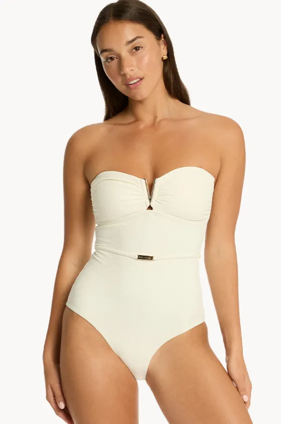 One Pieces^Sea Level Nautique V Bar Bandeau One Piece Coconut