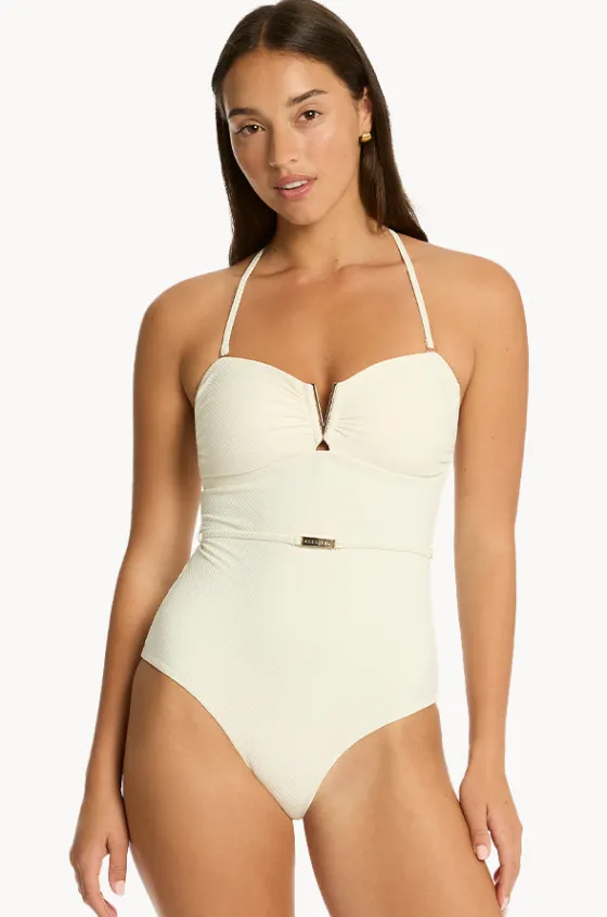 One Pieces^Sea Level Nautique V Bar Bandeau One Piece Coconut