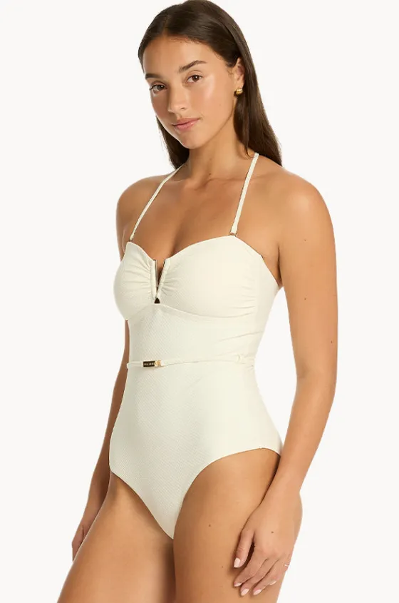 One Pieces^Sea Level Nautique V Bar Bandeau One Piece Coconut