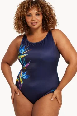 One Pieces^Zoggs Neon Crystal Scoopback One Piece Navy/Multi