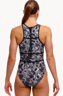 One Pieces^Funkita Nights Rose Hi Flyer One Piece Black/white