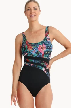 One Pieces^Poolproof Oasis DD/E Cup Wave Spliced One Piece Black