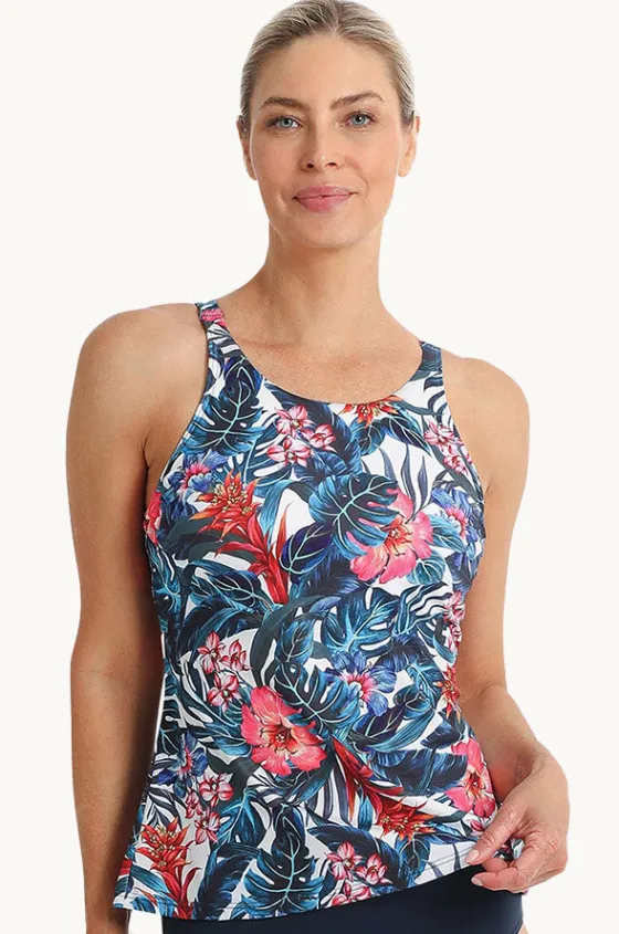 Tankini Tops^Poolproof Oasis High Neck Tankini Separate White