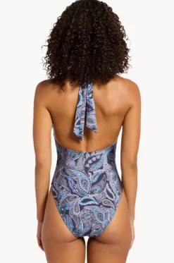 One Pieces^Jets Oasis Paisley Plunge One Piece Ink