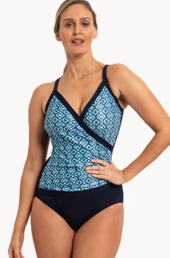 One Pieces^Poolproof Ocean Diagonal Drape One Piece Navy