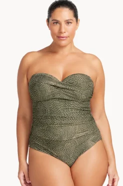 One Pieces^Artesands Onda Perspective Botticelli D/DD Cup Bandeau One Piece Olive