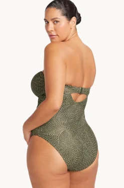 One Pieces^Artesands Onda Perspective Botticelli D/DD Cup Bandeau One Piece Olive