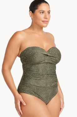 One Pieces^Artesands Onda Perspective Botticelli D/DD Cup Bandeau One Piece Olive