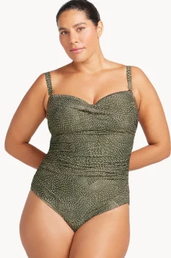One Pieces^Artesands Onda Perspective Botticelli D/DD Cup Bandeau One Piece Olive