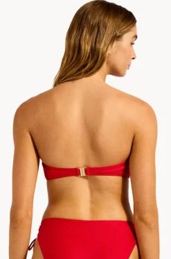 Bikini Tops^Seafolly Palermo Ring Front Bandeau Red
