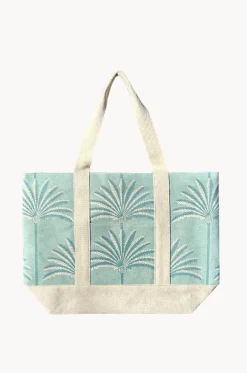 Beach Bags|Bags^Cherry Red Palm Canvas Bag Blue