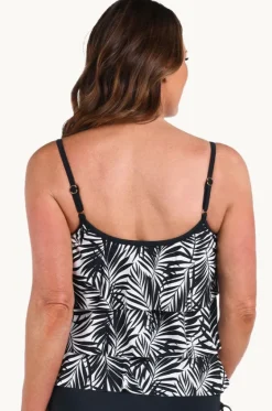 Tankini Tops^Maxine Palm Retreat Tiered Tankini Separate Black/ivory