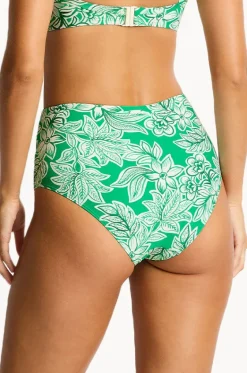 Bottoms^Sea Level Palmera Gathered High Waist Pant Green