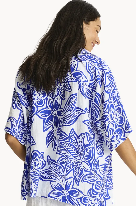 Tops^Sea Level Palmera Resort Bowling Shirt Blue