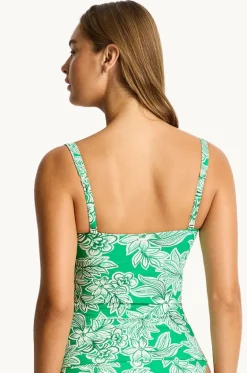 Tankini Tops^Sea Level Palmera Twist Front Tankini Separate Green