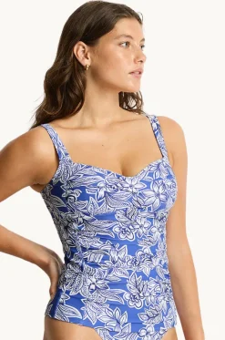 Tankini Tops^Sea Level Palmera Twist Front Tankini Separate Blue