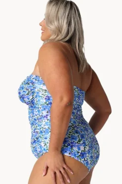 One Pieces^Capriosca Pansy Twist Front Bandeau One Piece White/purple